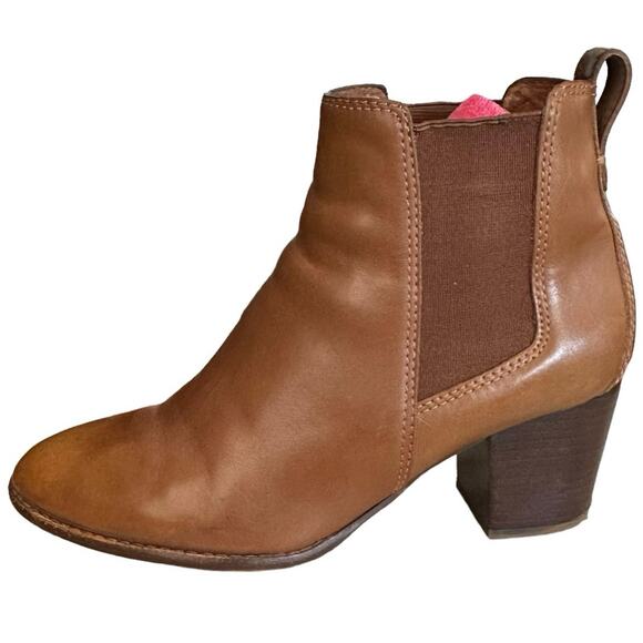 Madewell The Regan leather Chelsea boot size 8 in brown pull on size gored - Picture 5 of 11